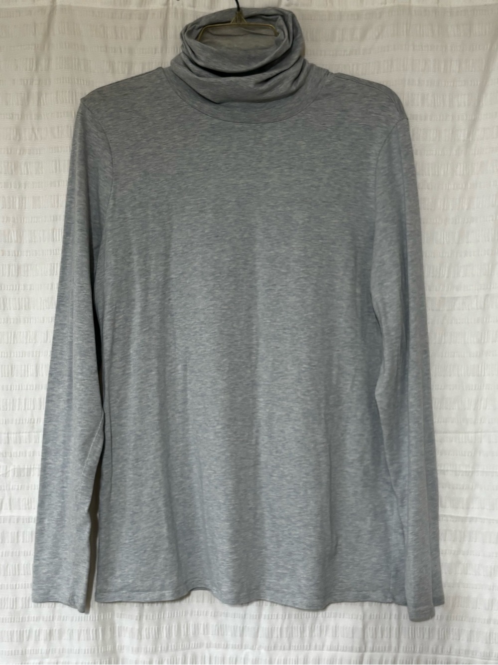 Peruvian Connection Extreme Turtleneck Cotton in Glacial Heather Sz XL